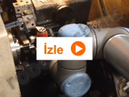 CNC makinası besleme ve boşaltma yapan cnc robotu videosu